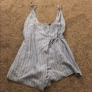 blue and white striped romper!